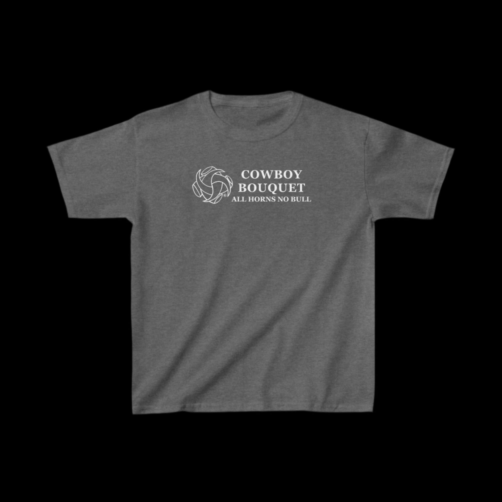 cowboy bouquet youth heather grey unisex t-shirt