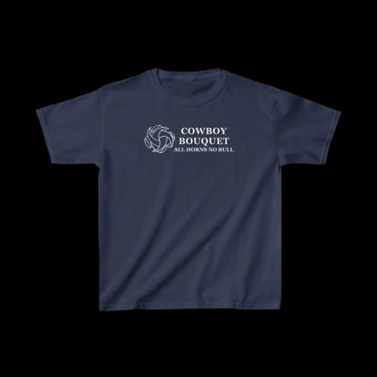 cowboy bouquet youth navy unisex t-shirt