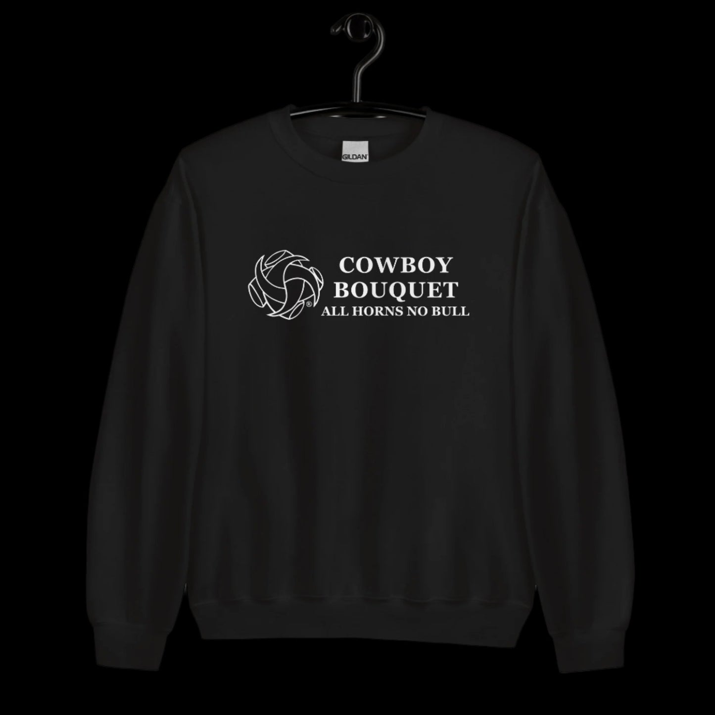 Cowboy bouquet black crewneck sweatshirt