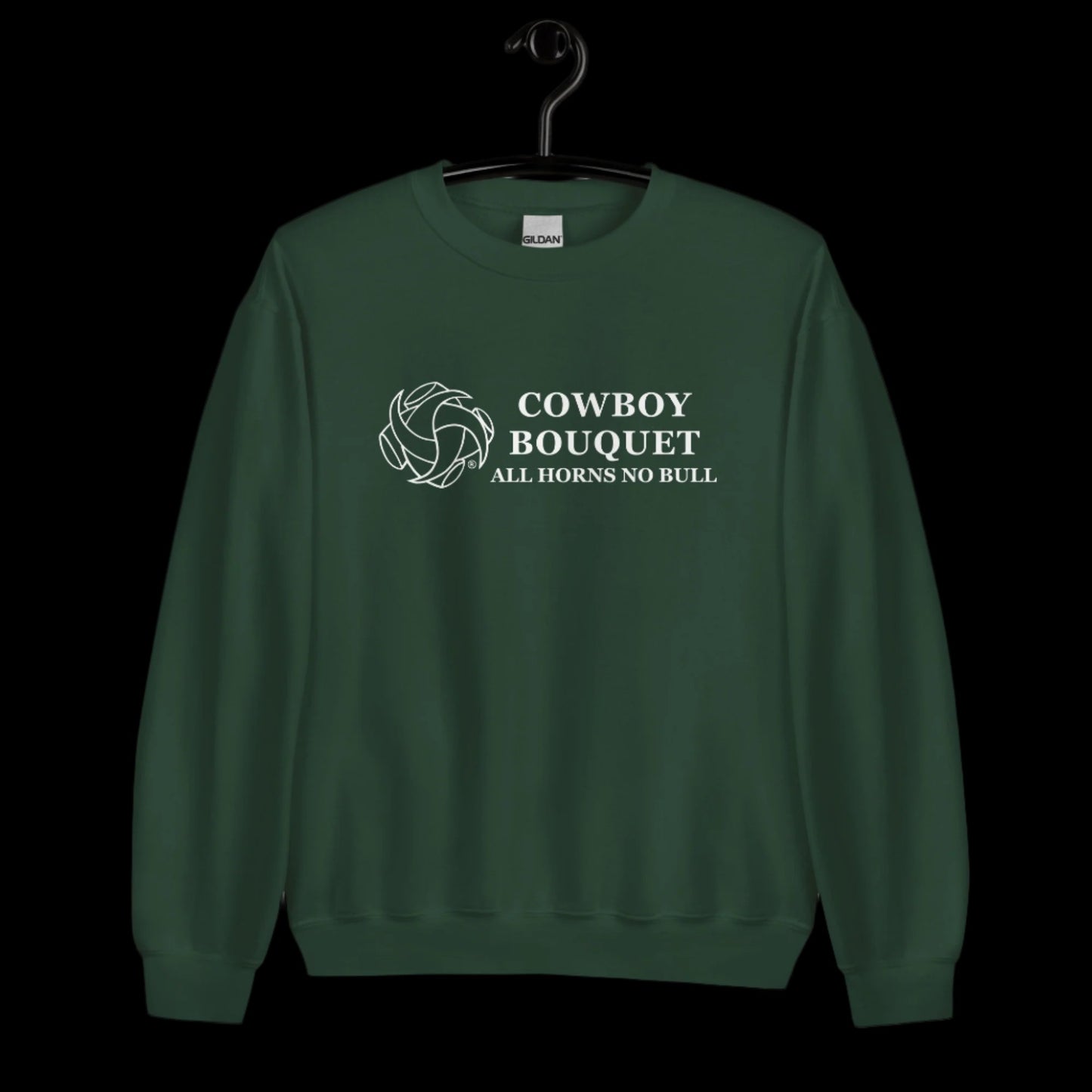 cowboy bouquet forest green unisex crewneck sweatshirt