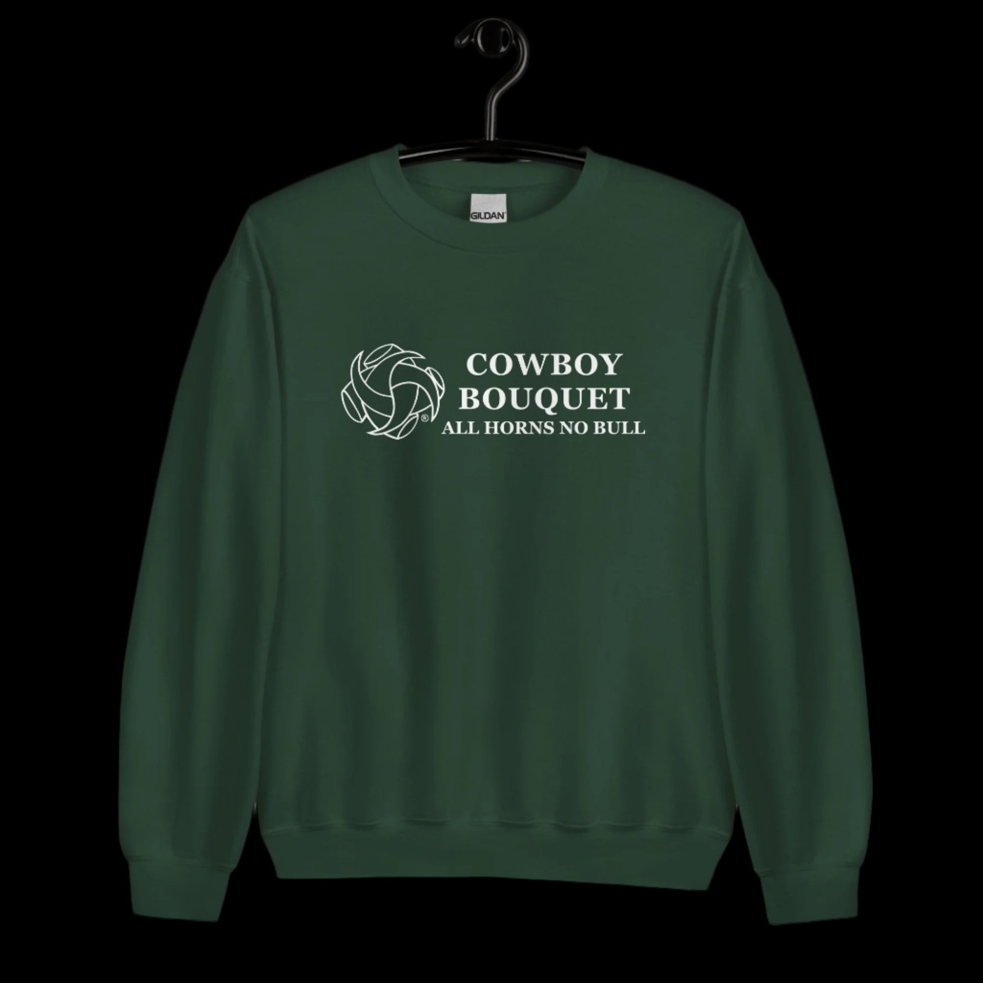 cowboy bouquet forest green unisex crewneck sweatshirt