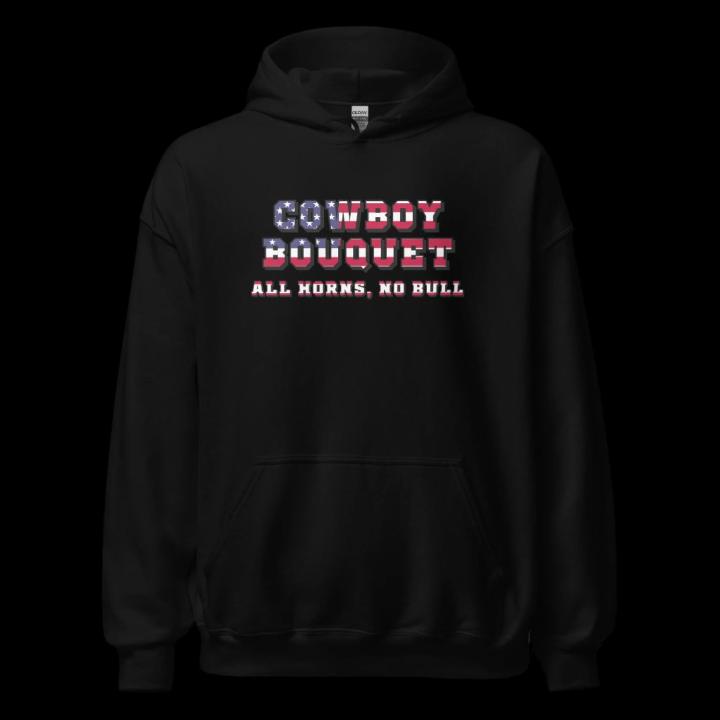 cowboy bouquet unisex patriotic black hoodie