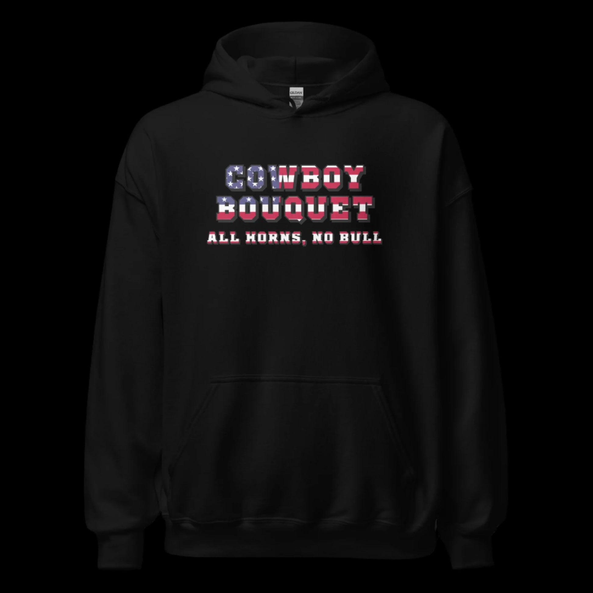 cowboy bouquet unisex patriotic black hoodie