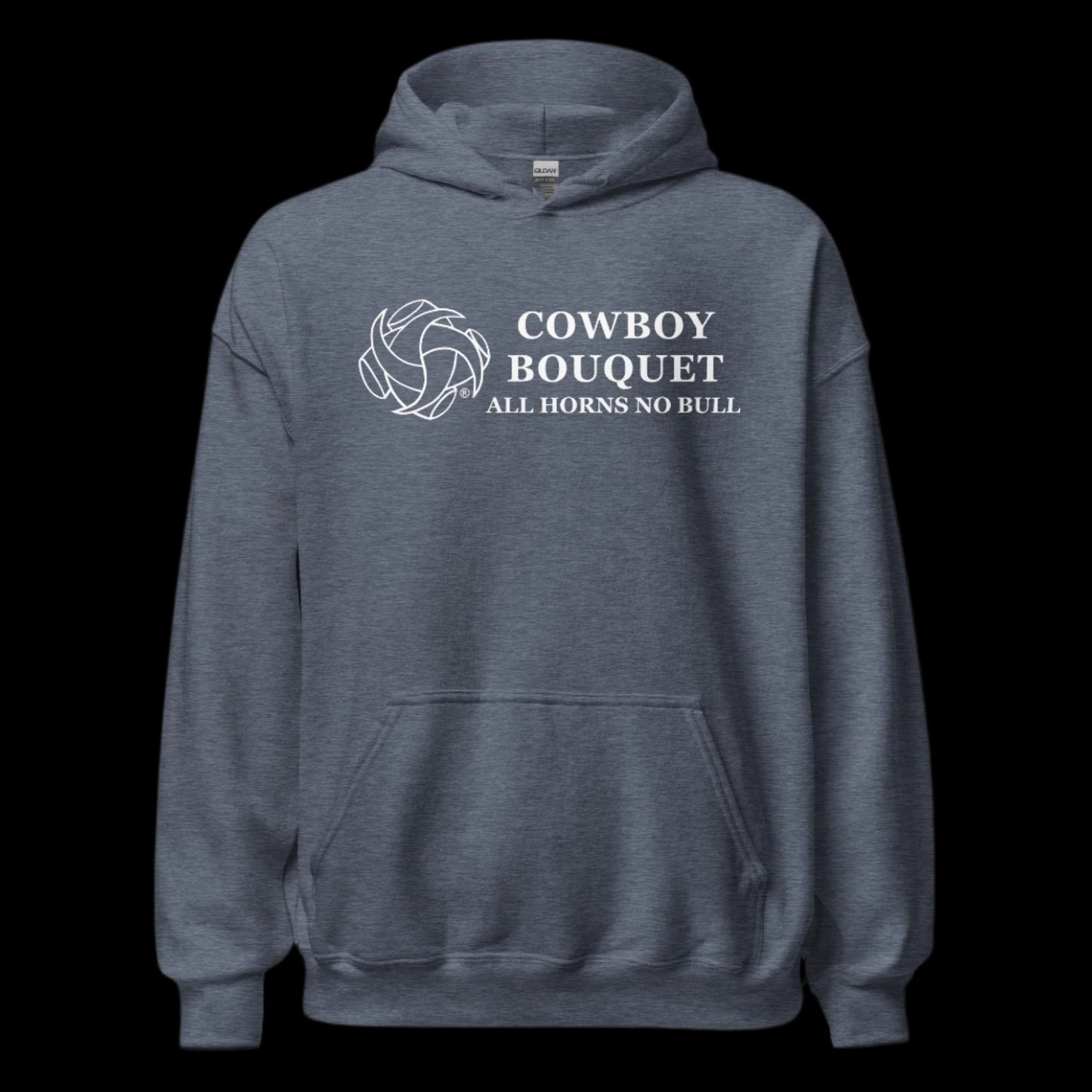 cowboy bouquet unisex heather sport dark navy hoodie