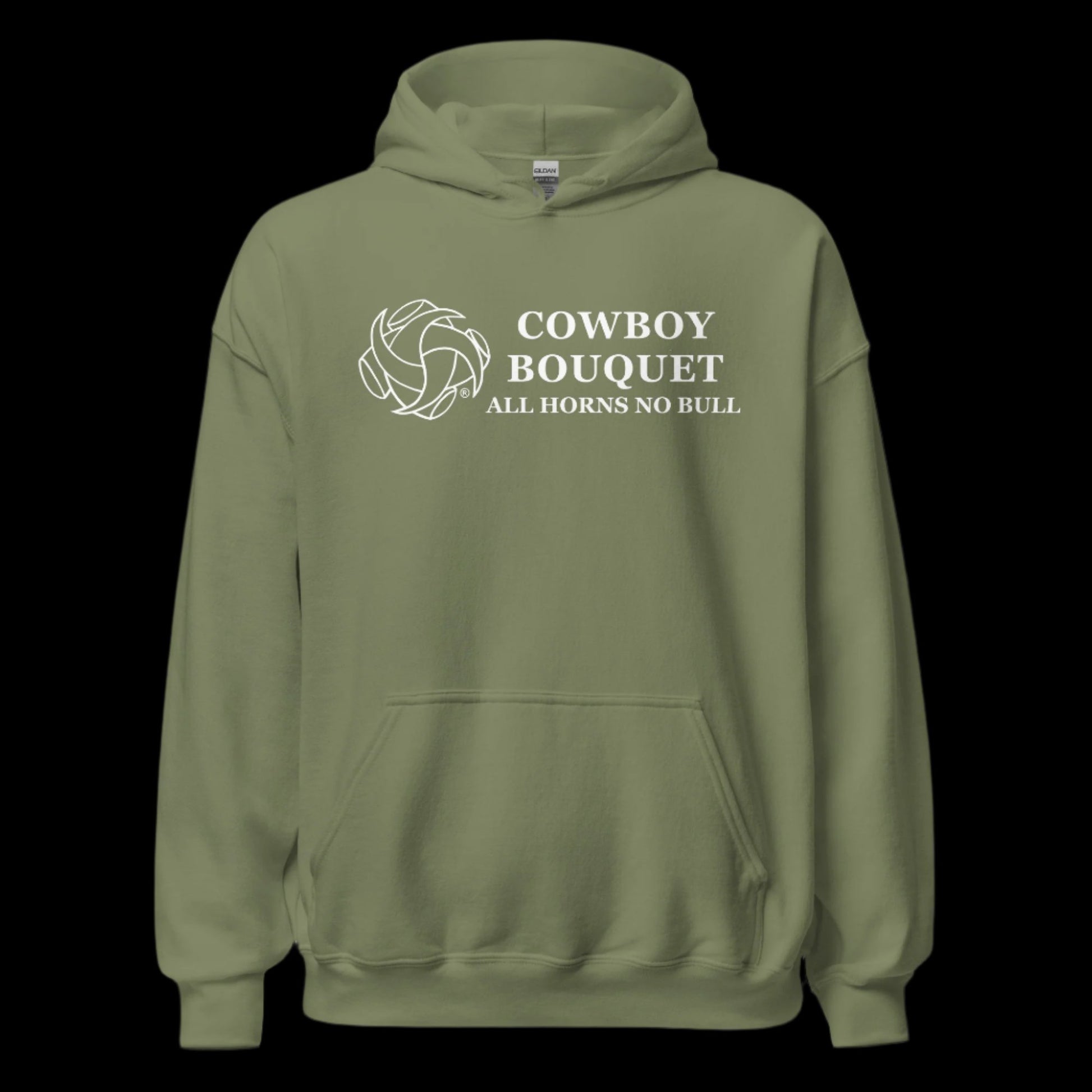 cowboy bouquet unisex military green hoodie