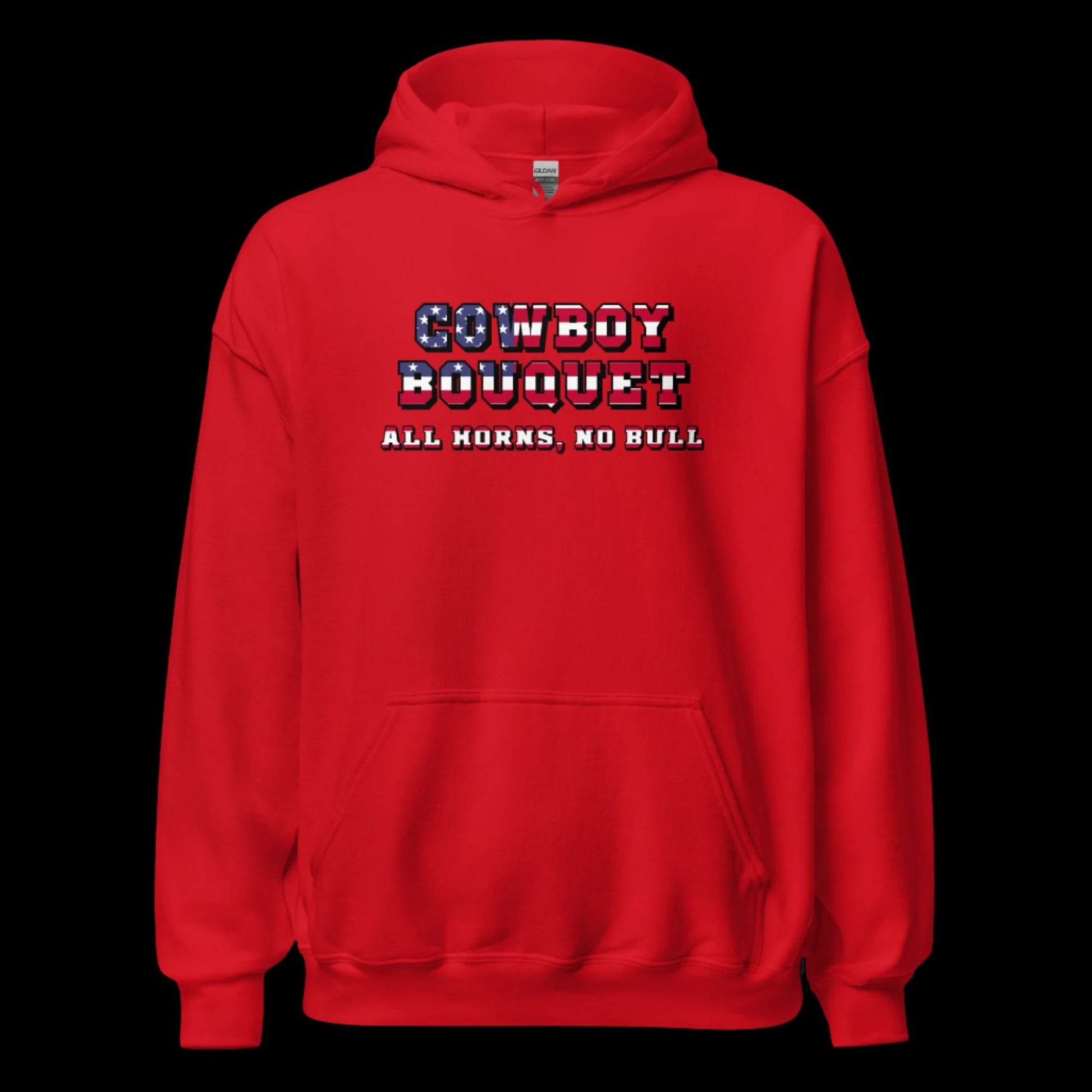 cowboy bouquet unisex patriotic red hoodie