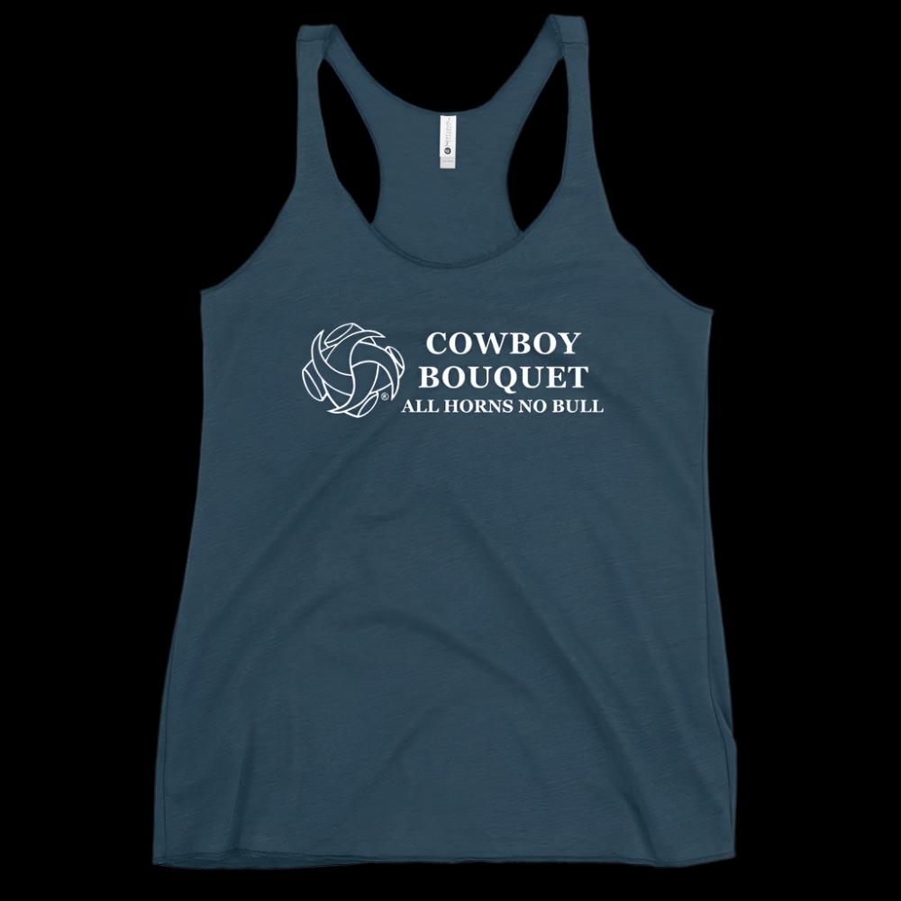 cowboy bouquet blue next level racerback tee