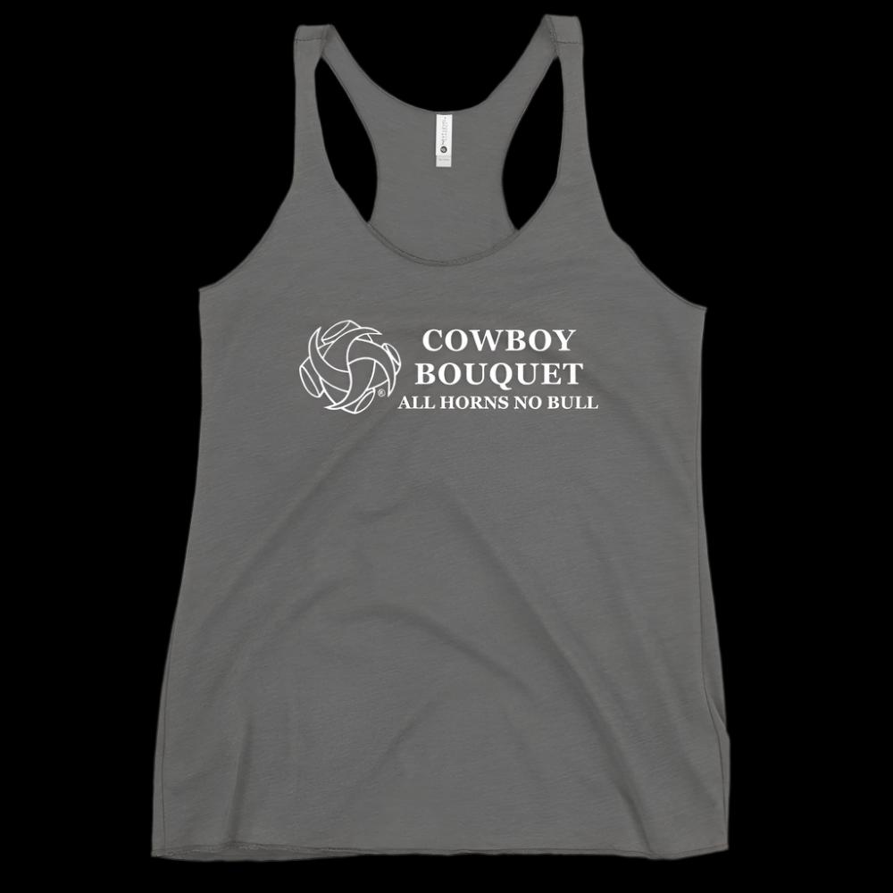 cowboy bouquet heather grey next level racerback tank top