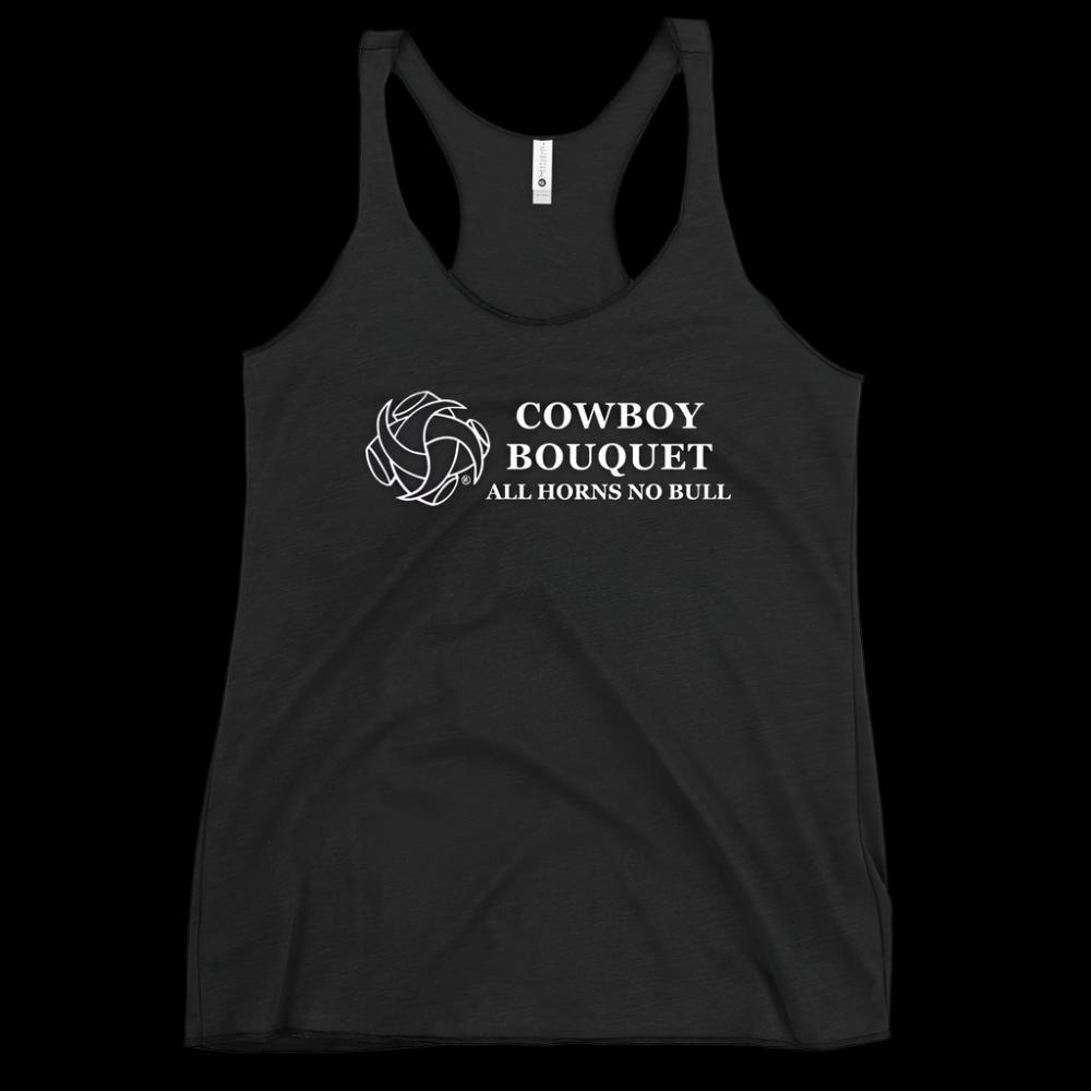 cowboy bouquet black next level racerback tank top