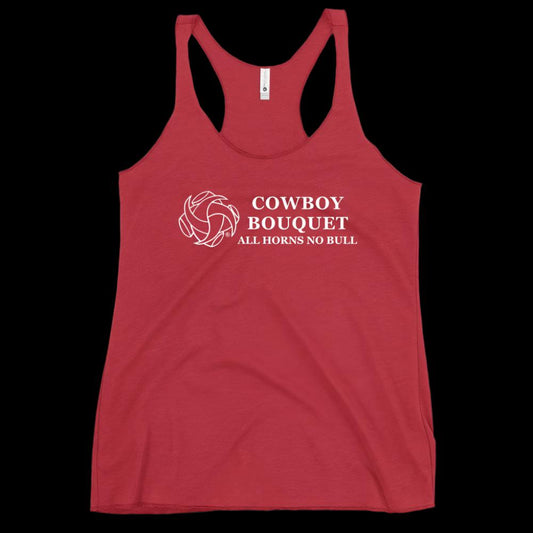 cowboy bouquet red next leve racerback tee