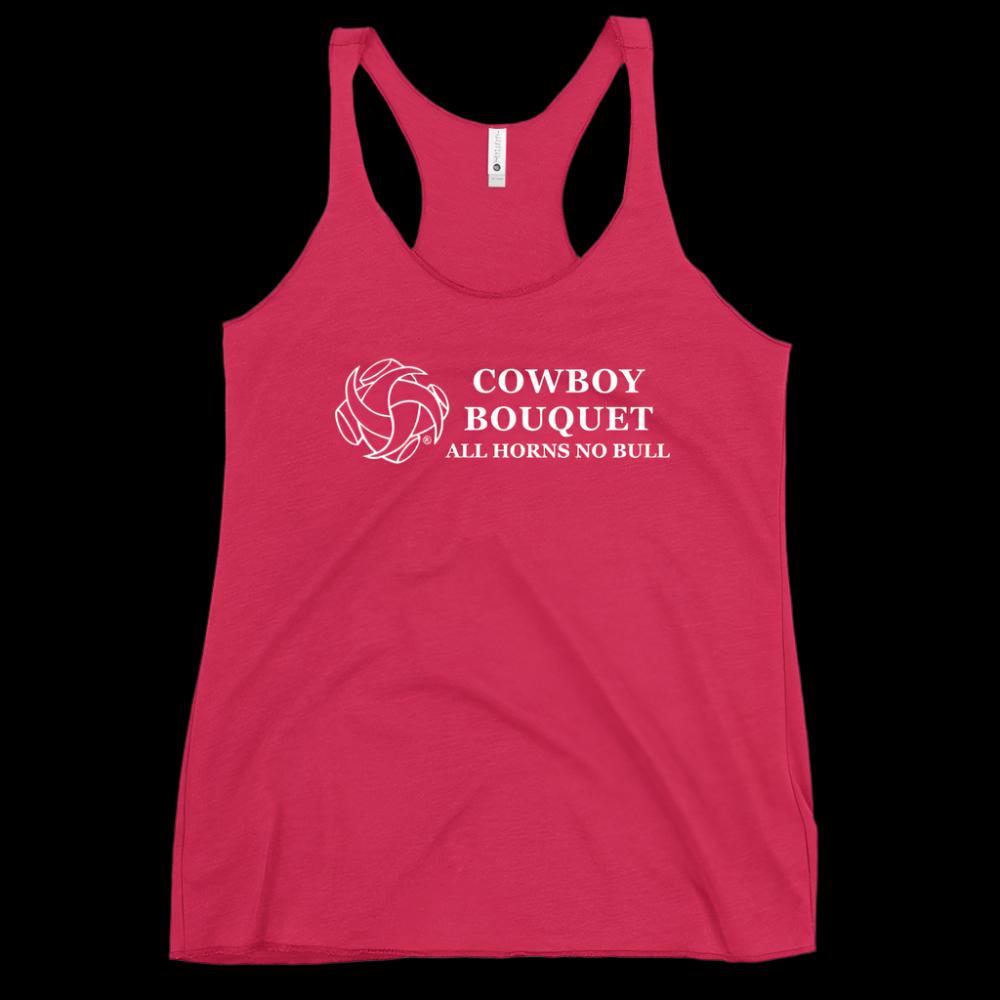 cowboy bouquet hot pink next level racerback tank top